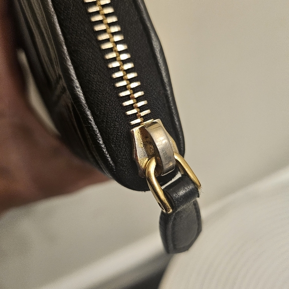 Prada Black Ruched Leather Zip Around Wallet Gold Hardware - Picture 5 of 13